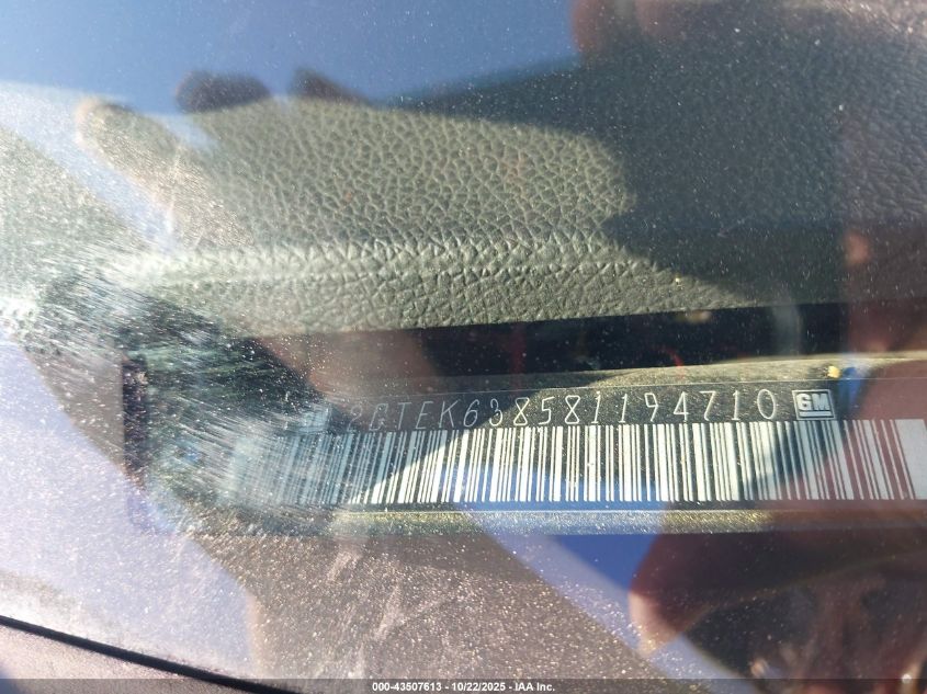 2008 GMC Sierra 1500 Denali VIN: 2GTEK638581194710 Lot: 43507613