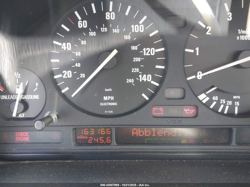 1989 BMW 525 I Automatic VIN: WBAHC2306KBE20452 Lot: 43507969