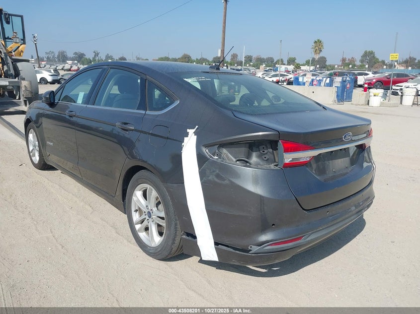 Vin: 3fa6p0lu6jr211621, lot: 44003163, ford fusion hybrid se 20183