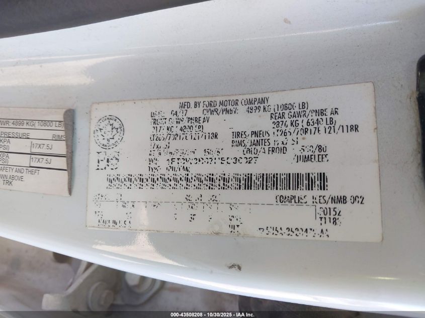 2017 Ford F-350 Xlt VIN: 1FT8W3B67HED36327 Lot: 43508208