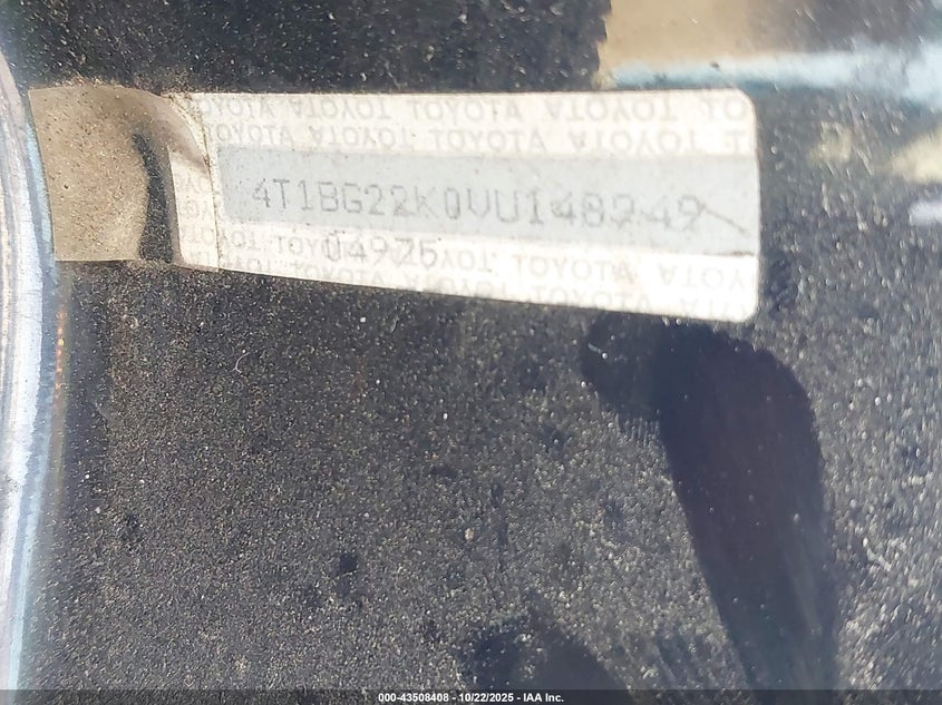 4T1BG22K0VU148949 1997 TOYOTA CAMRY photo no. 9
