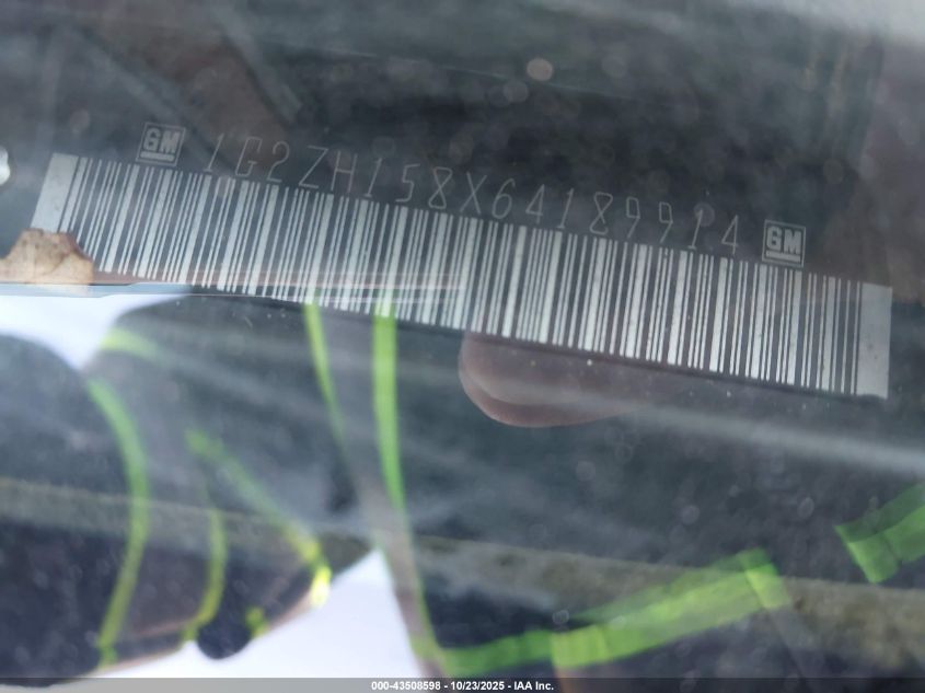 2006 Pontiac G6 Gt VIN: 1G2ZH158X64189914 Lot: 43508598