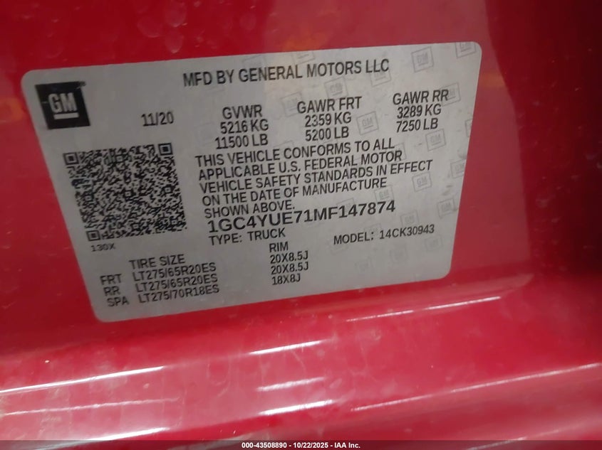 1GC4YUE71MF147874 2021 CHEVROLET SILVERADO photo no. 9
