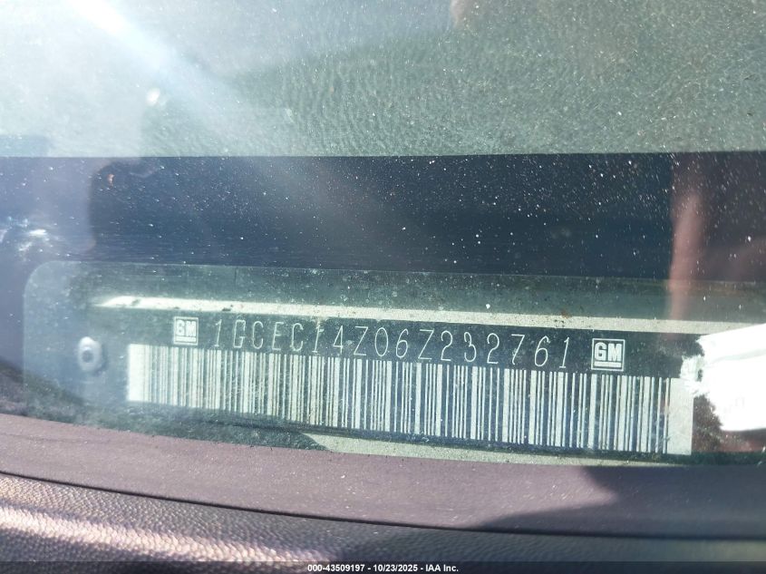 2006 Chevrolet Silverado 1500 Ls VIN: 1GCEC14Z06Z232761 Lot: 43509197