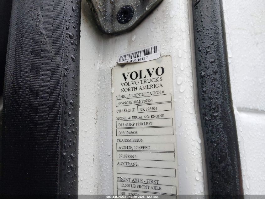 2020 Volvo Vnl VIN: 4V4NC9EH0LN226504 Lot: 43509233