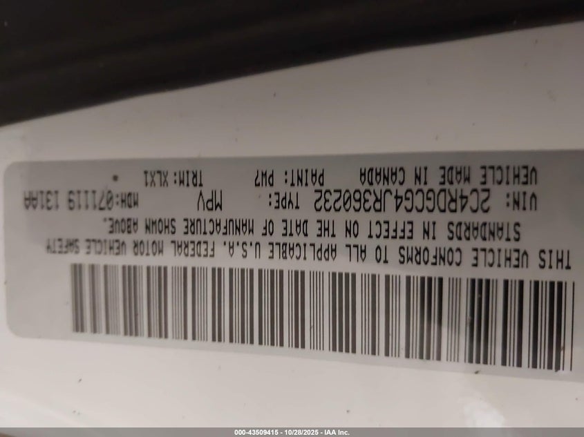 2018 DODGE GRAND CARAVAN SXT 2C4RDGCG4JR360232