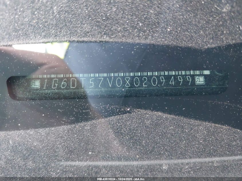 2008 Cadillac Cts Standard VIN: 1G6DT57V080209499 Lot: 43510224