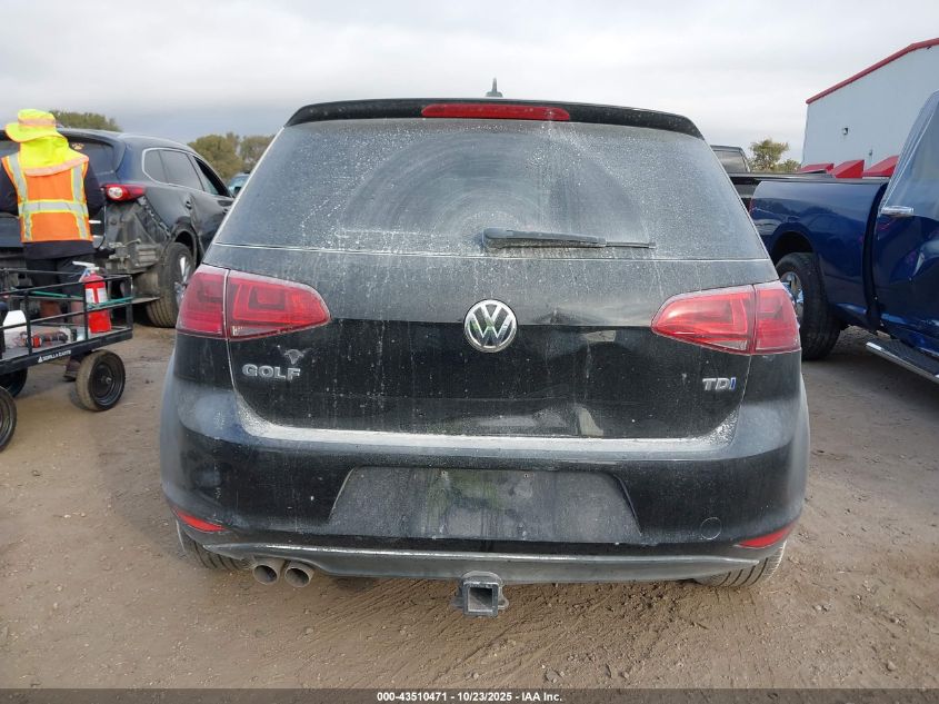2015 VOLKSWAGEN GOLF TDI S 4-DOOR 3VWRA7AU9FM047285