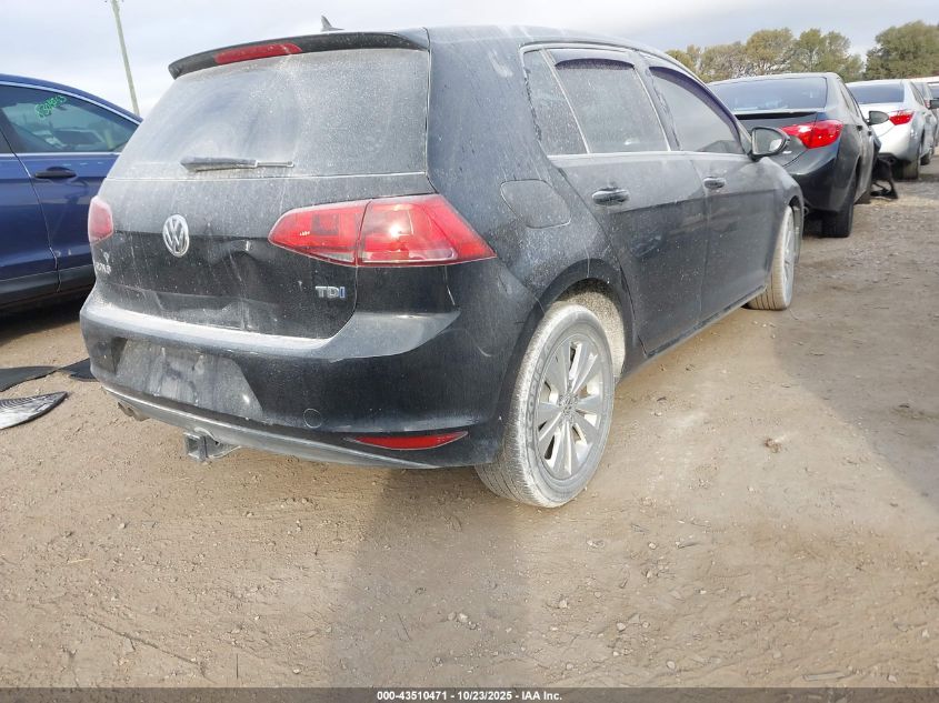 2015 VOLKSWAGEN GOLF TDI S 4-DOOR 3VWRA7AU9FM047285