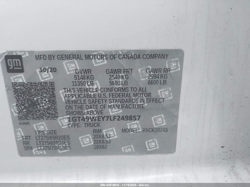 2022 GMC Sierra 3500Hd 4Wd Long Bed Denali VIN: 1GT49WEY0NF272934 Lot: 43510518