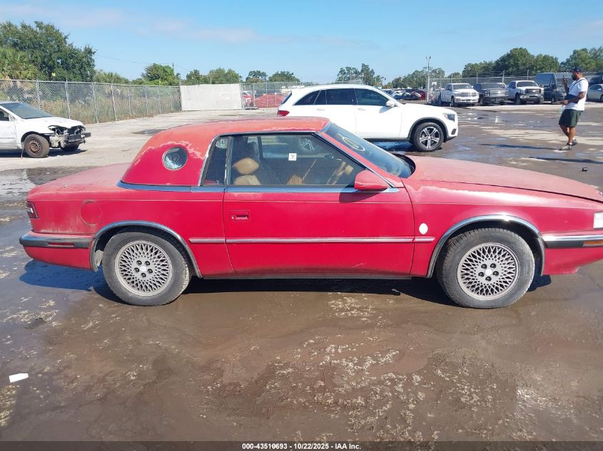 1989 Chrysler Tc By Maserati VIN: ZC2FP1103KB201788 Lot: 43510693