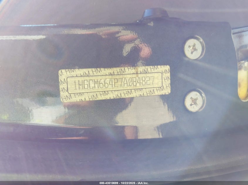 1HGCM66427A084827 2007 HONDA ACCORD photo no. 9
