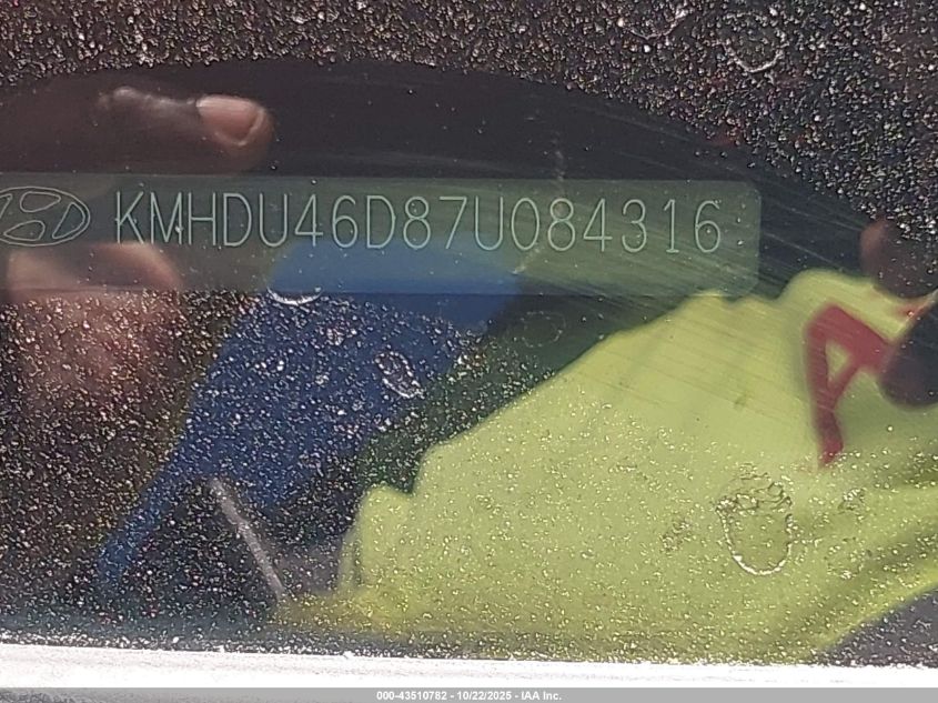 2007 Hyundai Elantra Gls/Limited/Se VIN: KMHDU46D87U084316 Lot: 43510782