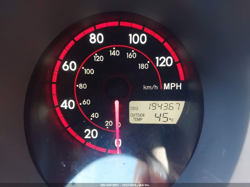 2004 Toyota Matrix Xr VIN: 2T1LR32E84C267833 Lot: 43510807