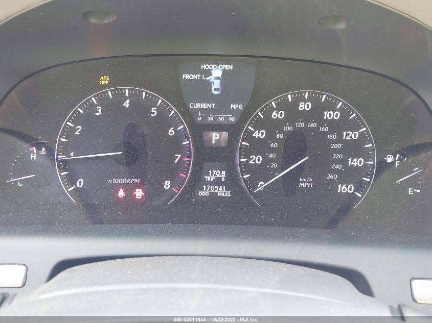 2009 Lexus Ls 460 VIN: JTHBL46F295085408 Lot: 43511644