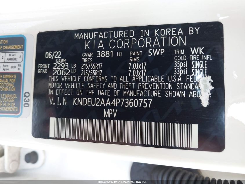 2023 Kia Seltos S VIN: KNDEU2AA4P7360757 Lot: 43511742