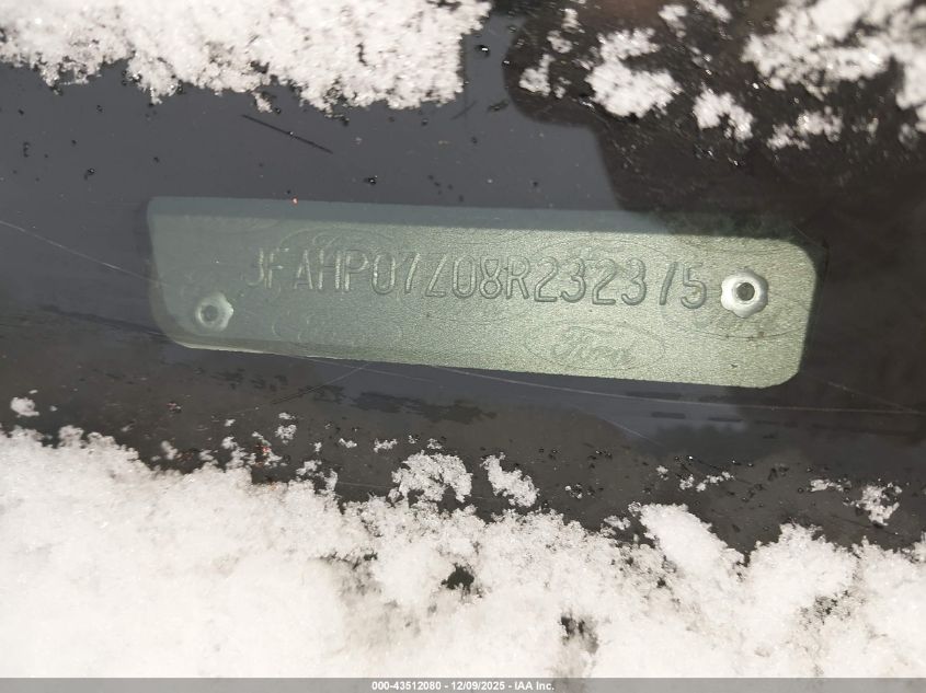2008 Ford Fusion Se VIN: 3FAHP07Z08R232375 Lot: 43512080