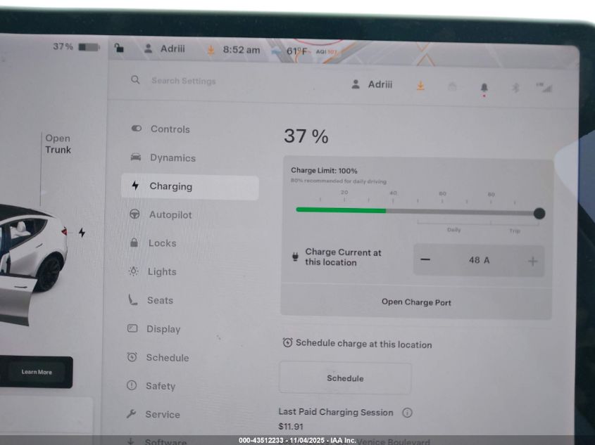 2021 Tesla Model Y Long Range Dual Motor All-Wheel Drive VIN: 5YJYGDEEXMF074205 Lot: 43512233