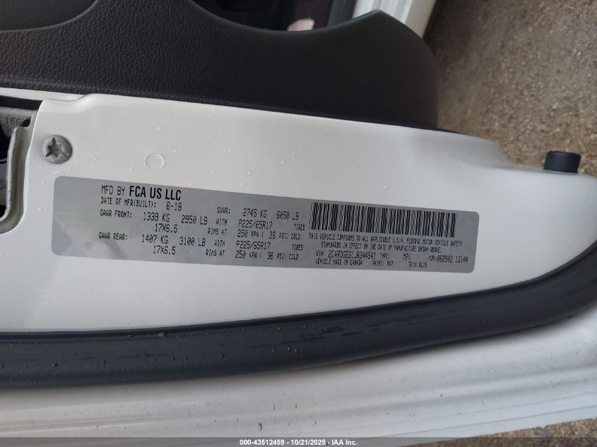 2018 Dodge Grand Caravan Gt VIN: 2C4RDGEG1JR344941 Lot: 43512459