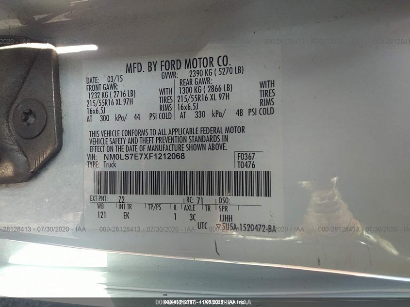 2015 FORD TRANSIT CONNECT XL NM0LS7E7XF1212068