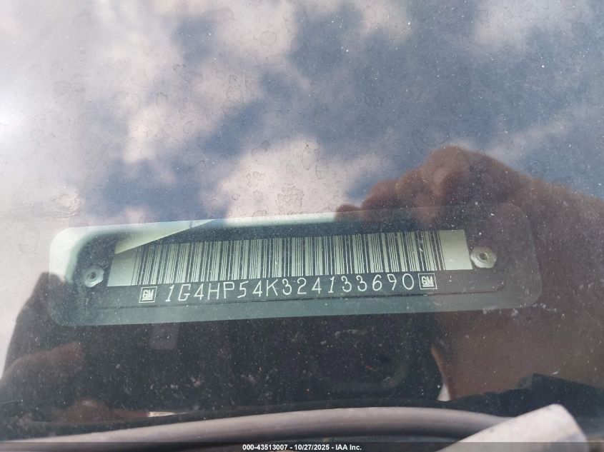 2002 Buick Lesabre Custom VIN: 1G4HP54K324133690 Lot: 43513007