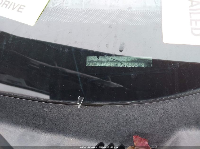 2019 Jeep Renegade Latitude Fwd VIN: ZACNJABB1KPK89519 Lot: 43513699