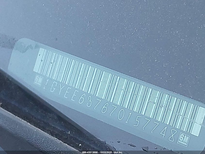 2007 Cadillac Srx V6 VIN: 1GYEE637670157748 Lot: 43513886