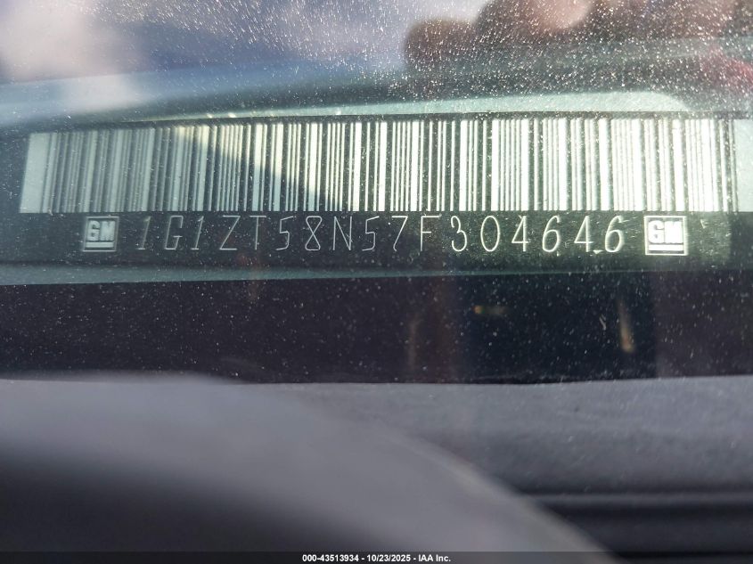 2007 Chevrolet Malibu Lt VIN: 1G1ZT58N57F304646 Lot: 43513934