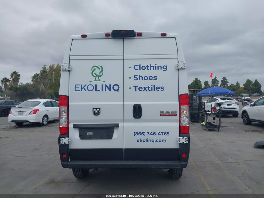 2021 Ram Promaster 1500 High Roof 136 Wb VIN: 3C6LRVBG8ME567152 Lot: 43514149