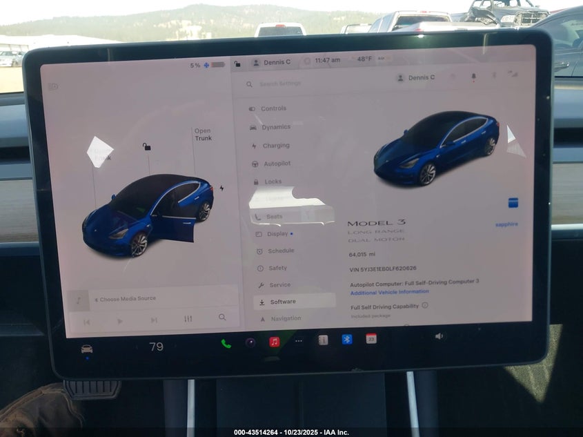 2020 Tesla Model 3 Long Range VIN: 5YJ3E1EB0LF620626 Lot: 43514264