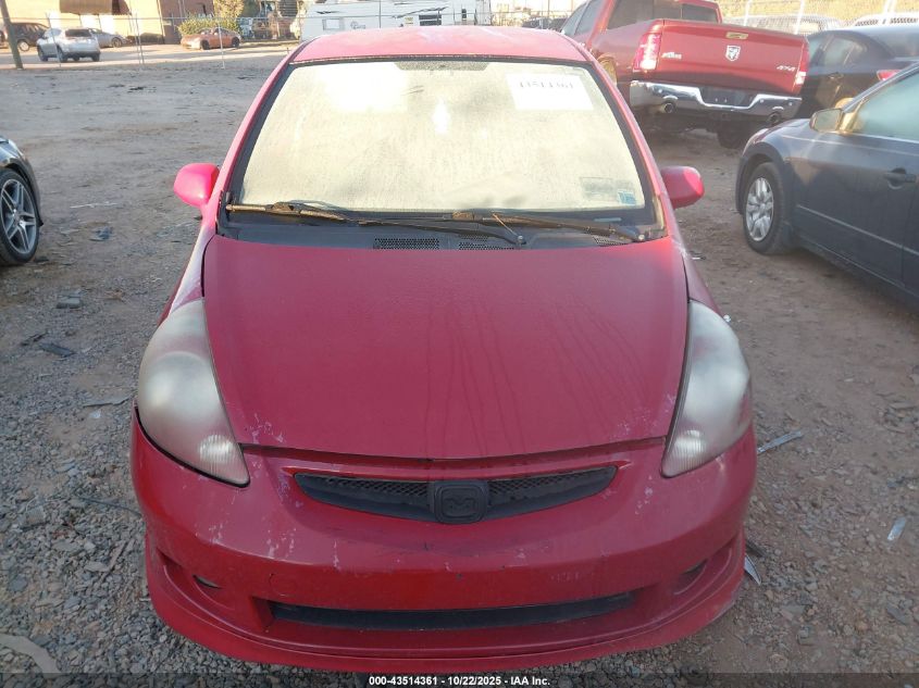 2007 Honda Fit Sport VIN: JHMGD38697S034996 Lot: 43514361