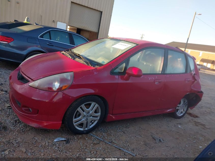 2007 Honda Fit Sport VIN: JHMGD38697S034996 Lot: 43514361