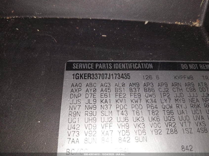 2007 GMC Acadia Slt-1 VIN: 1GKER33707J173435 Lot: 43514415