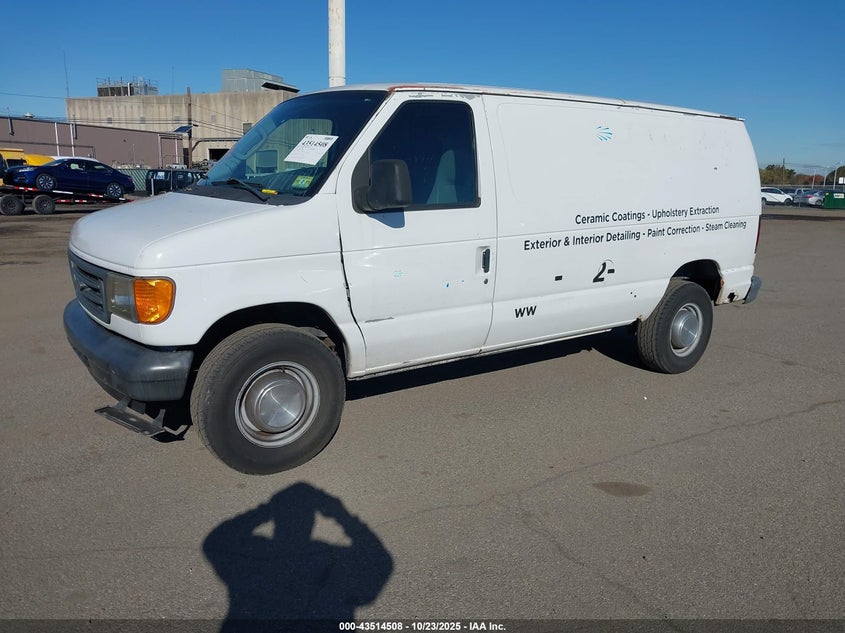 2004 Ford E-350 Super Duty white van gasoline 1FTSE34L14HB39643 photo #3