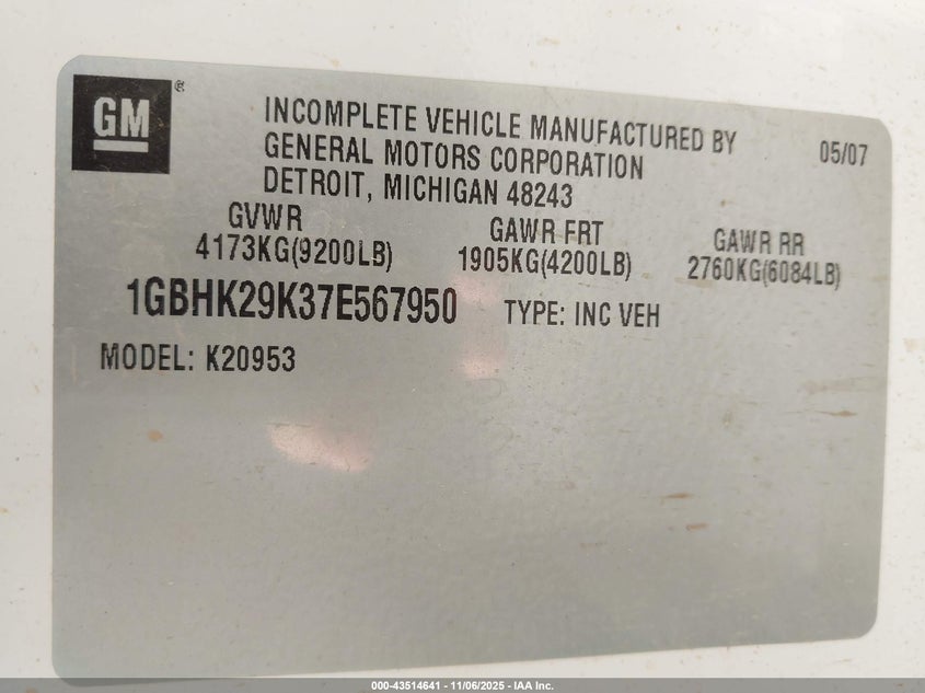 1GBHK29K37E567950 2007 CHEVROLET SILVERADO photo no. 9