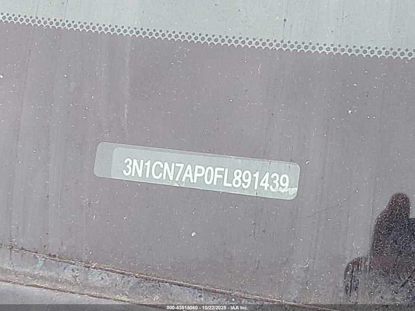 3N1CN7AP0FL891439 2015 NISSAN VERSA photo no. 9