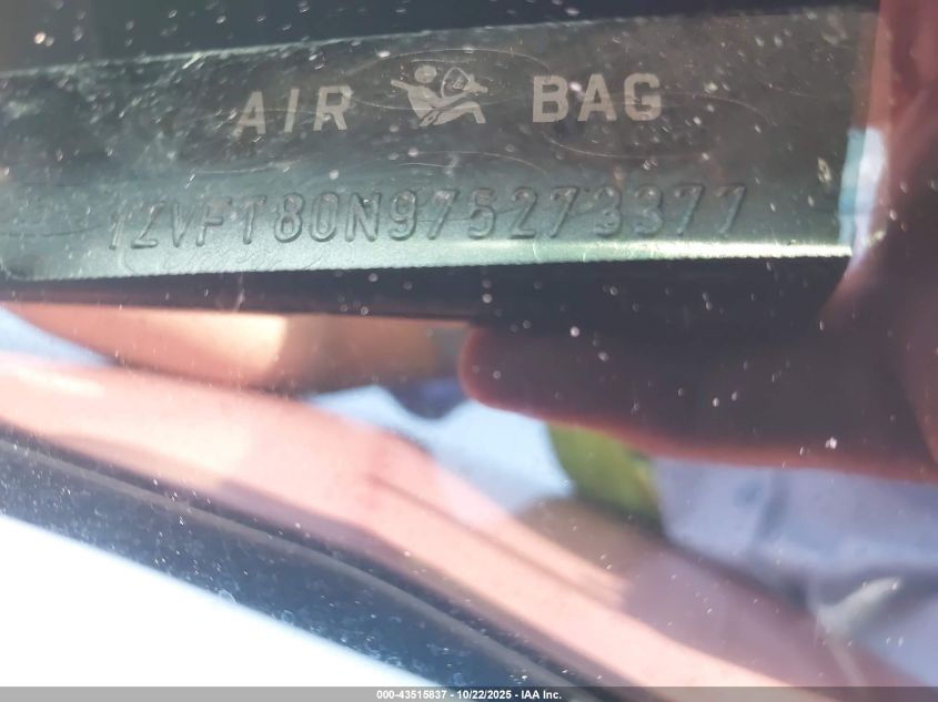 2007 Ford Mustang V6 Deluxe/V6 Premium VIN: 1ZVFT80N975273377 Lot: 43515837