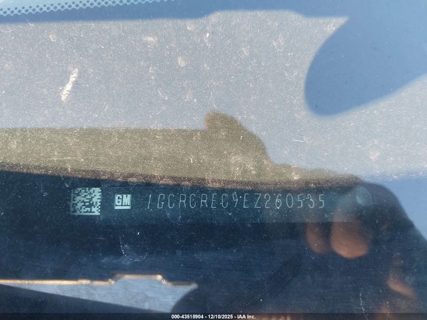 2014 Chevrolet Silverado 1500 1Lt VIN: 1GCRCREC9EZ260535 Lot: 43515904