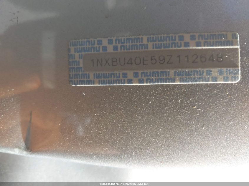 2009 Toyota Corolla Le VIN: 1NXBU40E59Z112648 Lot: 43516176