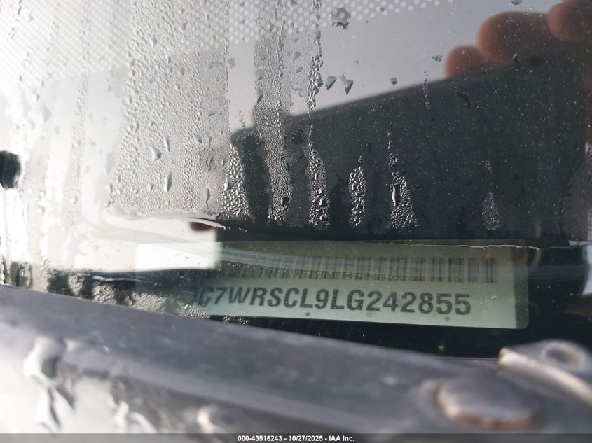 2020 Ram 3500 Chassis Tradesman/Slt/Laramie/Limited VIN: 3C7WRSCL9LG242855 Lot: 43516243