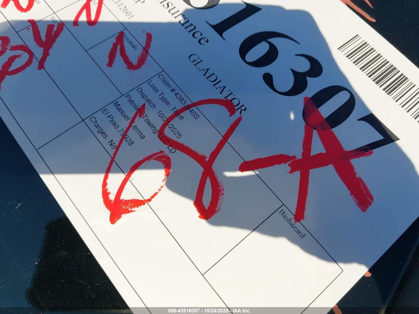 2024 Jeep Gladiator Mojave X VIN: 1C6JJTEG9RL112601 Lot: 43516307