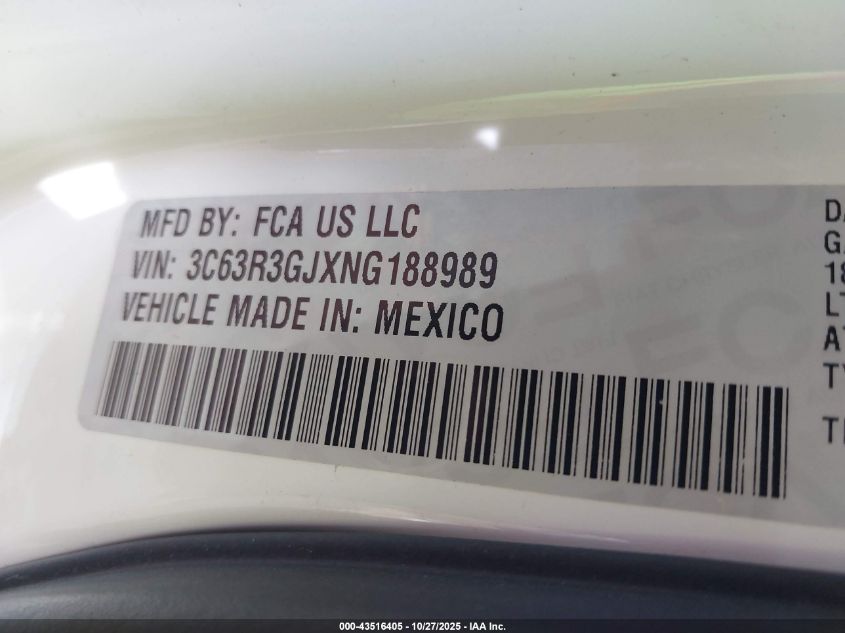 2022 Ram 3500 Tradesman 4X4 8' Box VIN: 3C63R3GJXNG188989 Lot: 43516405