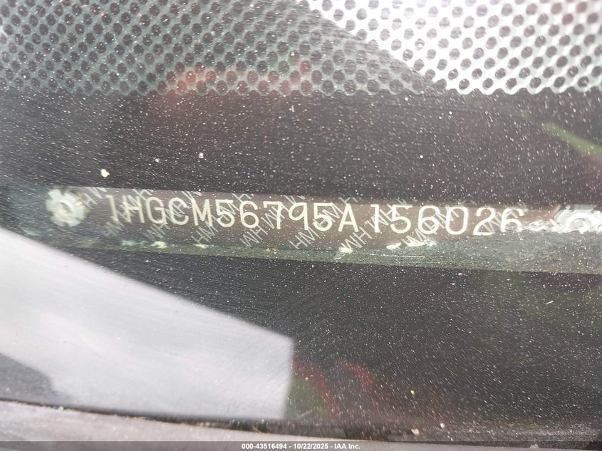 1HGCM56795A156026 2005 HONDA ACCORD photo no. 9