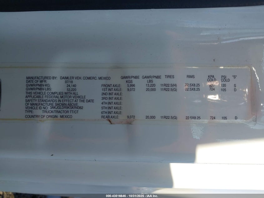3AKJGLDR9KSKR4362 2019   photo no. 8