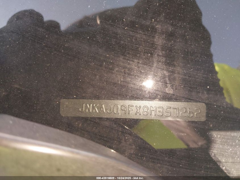 2008 Infiniti Ex35 Journey VIN: JNKAJ09FX8M357262 Lot: 43516689