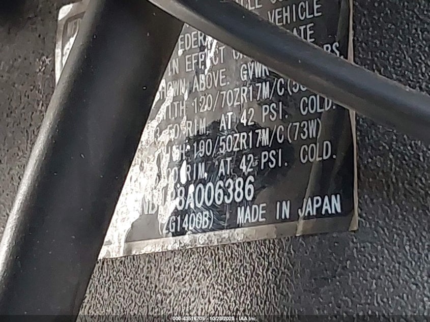 2008 KAWASAKI ZG1400 B JKBZGNB188A006386