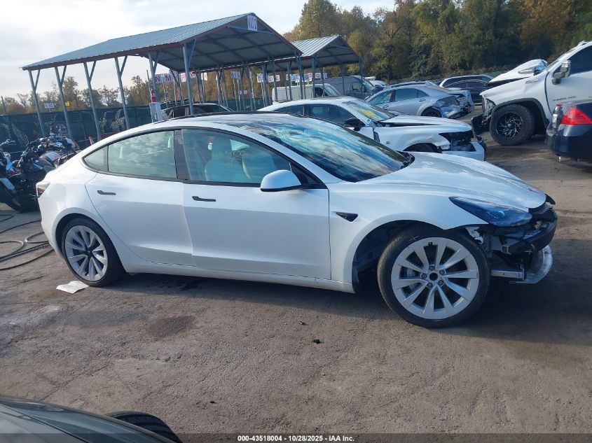 2021 Tesla Model 3 Standard Range Plus Rear-Wheel Drive VIN: 5YJ3E1EA9MF084963 Lot: 43518004