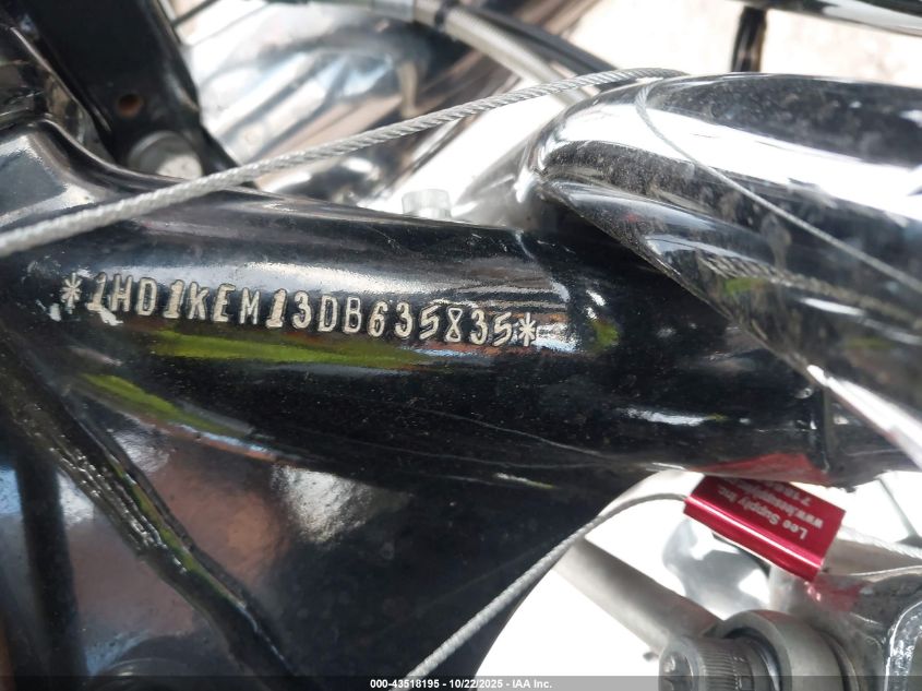 2013 Harley-Davidson Flhtk Electra Glide Ultra Ltd VIN: 1HD1KEM13DB635835 Lot: 43518195