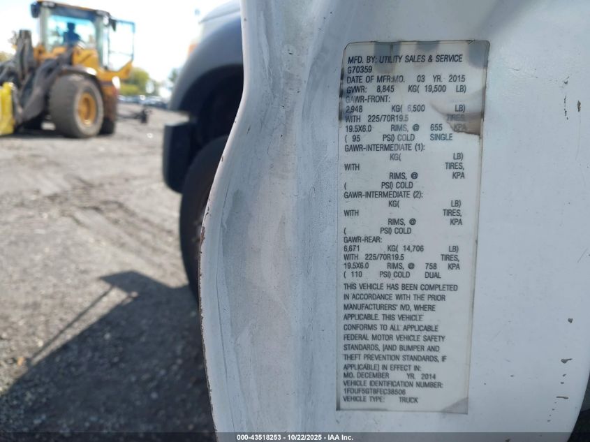 2015 Ford F-550 Chassis Xl VIN: 1FDUF5GT8FEC38506 Lot: 43518253