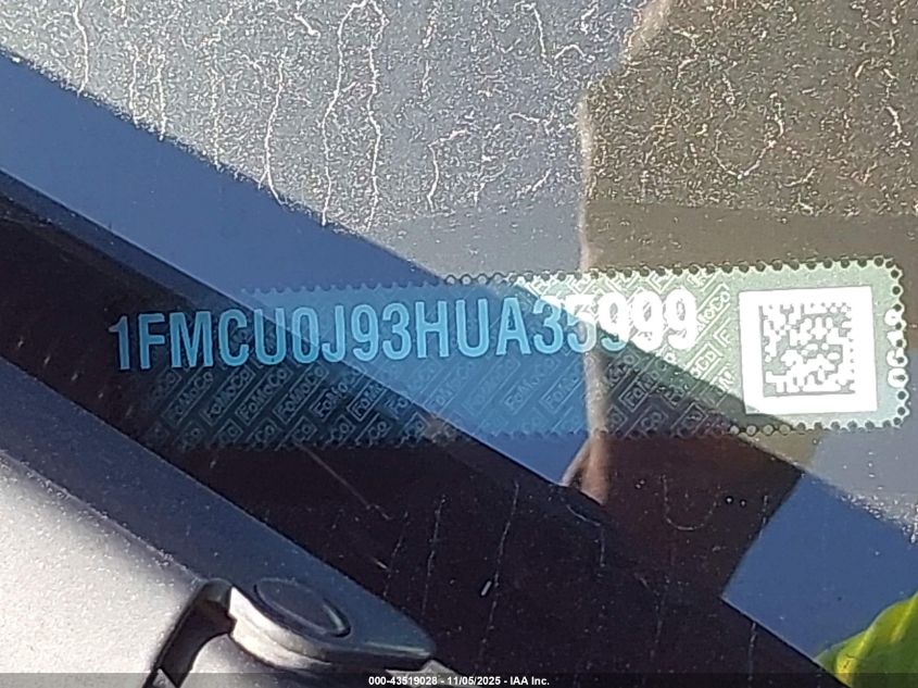 2017 Ford Escape Titanium VIN: 1FMCU0J93HUA35999 Lot: 43519028